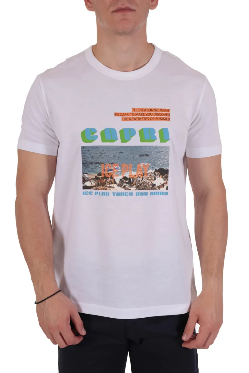 ICE PLAY T-SHIRT LOGO CAPRI ΛΕΥΚΟ
