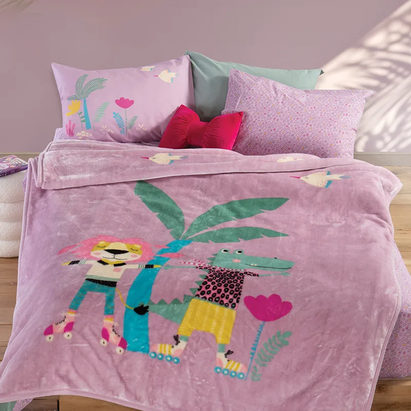 Κουβέρτα Βελουτέ Μονή 160X220 Nef Nef Roller Friends Lilac (160x220)