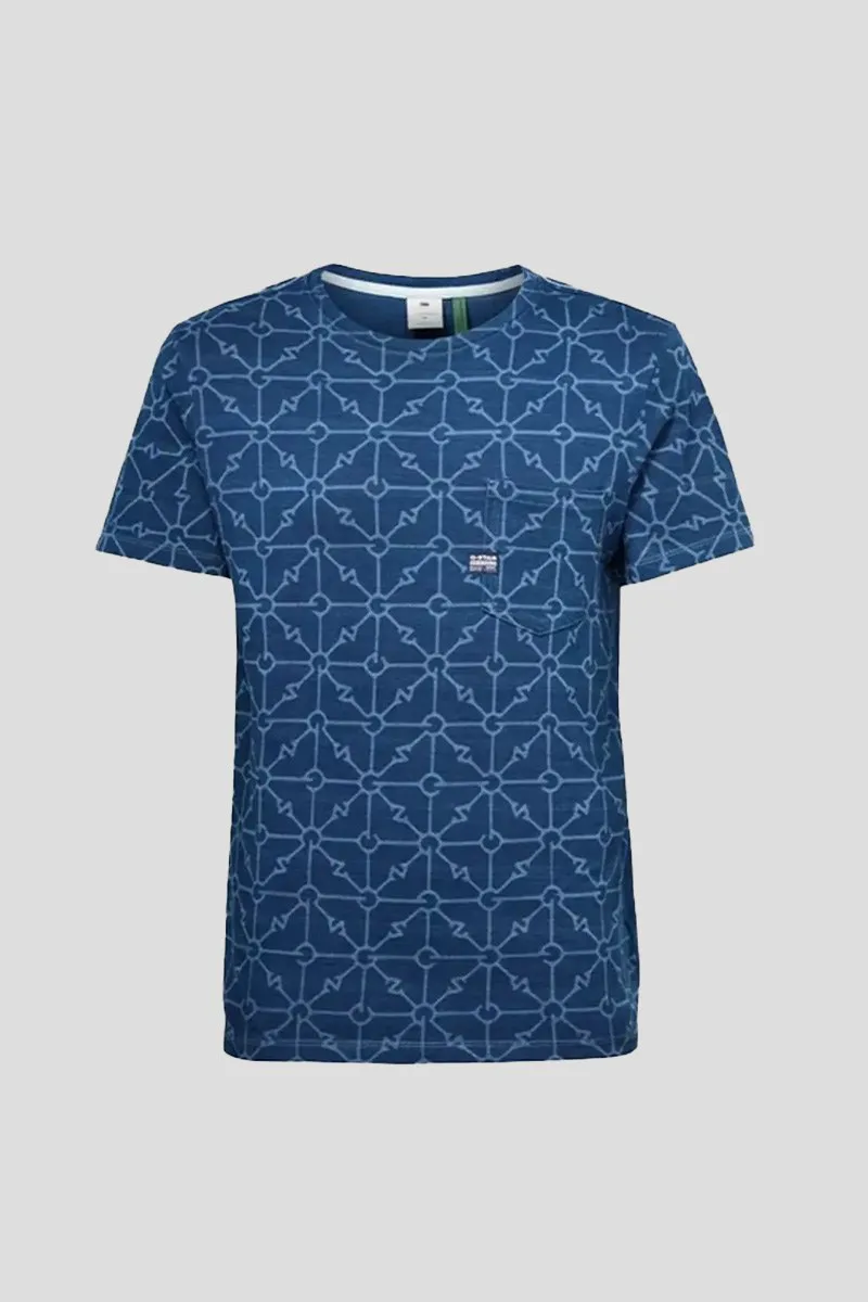 G-STAR Ανδρικό Μπλε Indigo Pocket T-Shirt