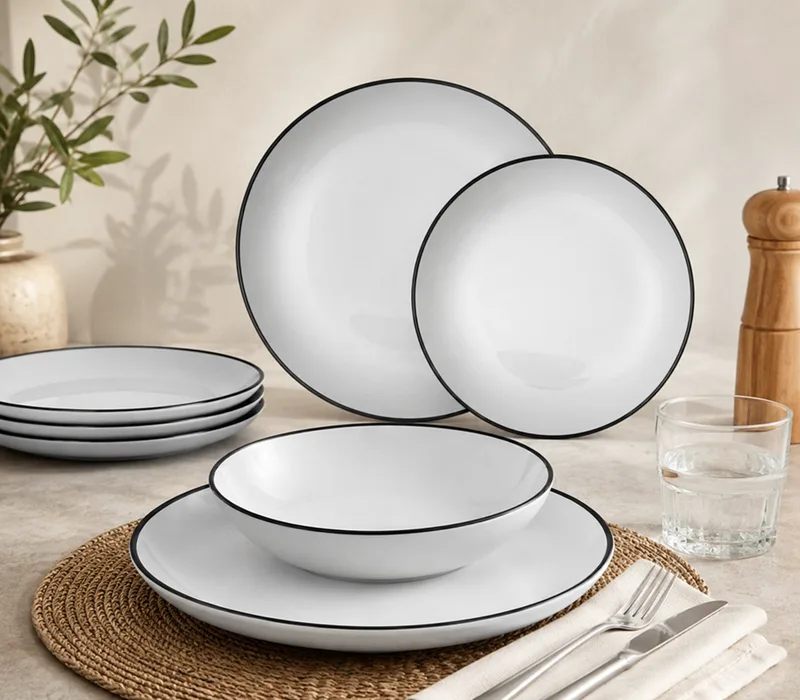 Σερβίτσιο Φαγητού Πορσελάνης 18Tμχ. Elegant Black