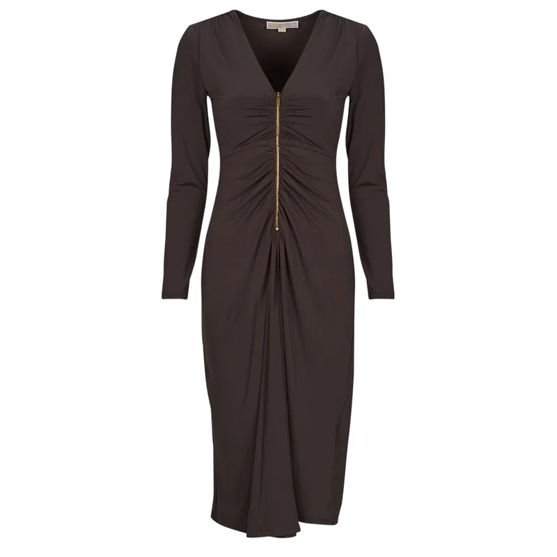 Μακριά Φορέματα MICHAEL Michael Kors ZIP LS CF RUCH MIDI DRS