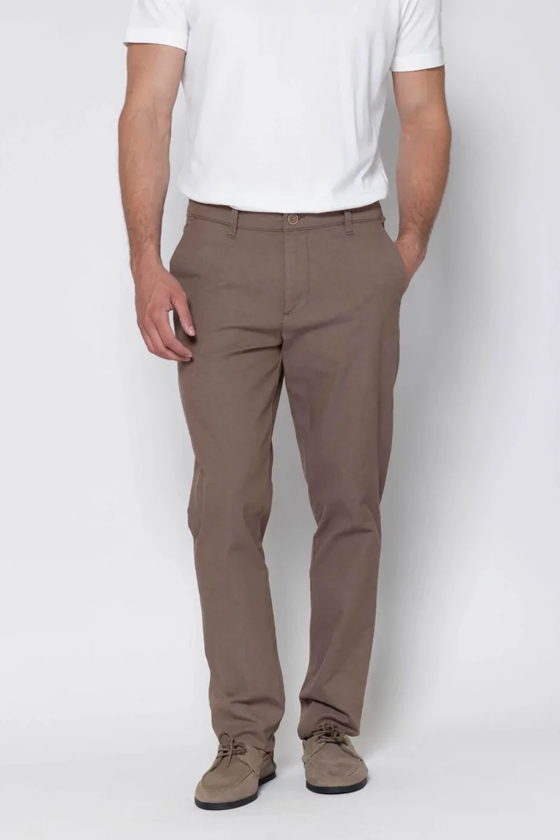 The Bostonians ανδρικό παντελόνι chino Regular Fit "Dobby" - CN1699T41A Καφέ