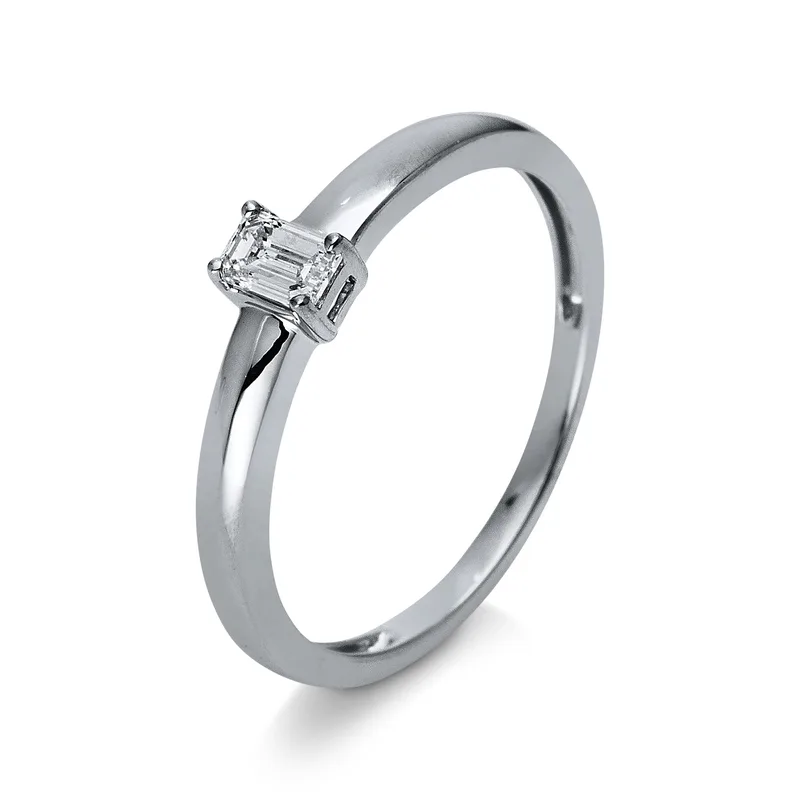 Diamond Group Μονόπετρο Δαχτυλίδι με Διαμάντι Brilliant από Λευκό Χρυσό 18 Καρατίων DDX429