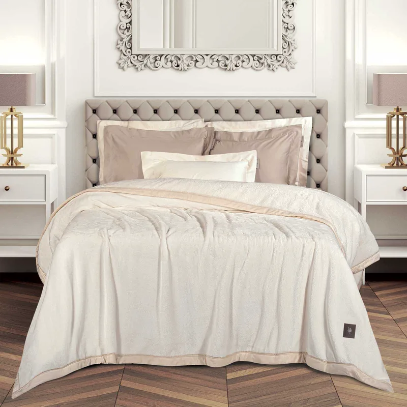 Κουβέρτα Βελουτέ King Size Greenwich Polo Club 3974 Royal White 240x250
