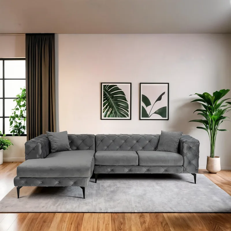 Γωνιακός Καναπές Como Eco Left - Anthracite, Black 569Hln1806 (270x72x180)