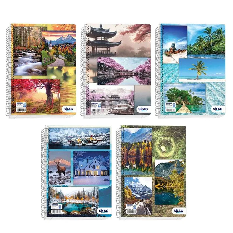 Skag Σπιράλ Τετράδιο Ριγέ Α4 4 Θεμάτων Escape in Nature 303095 (Τυχαία επιλογή σχεδίου)