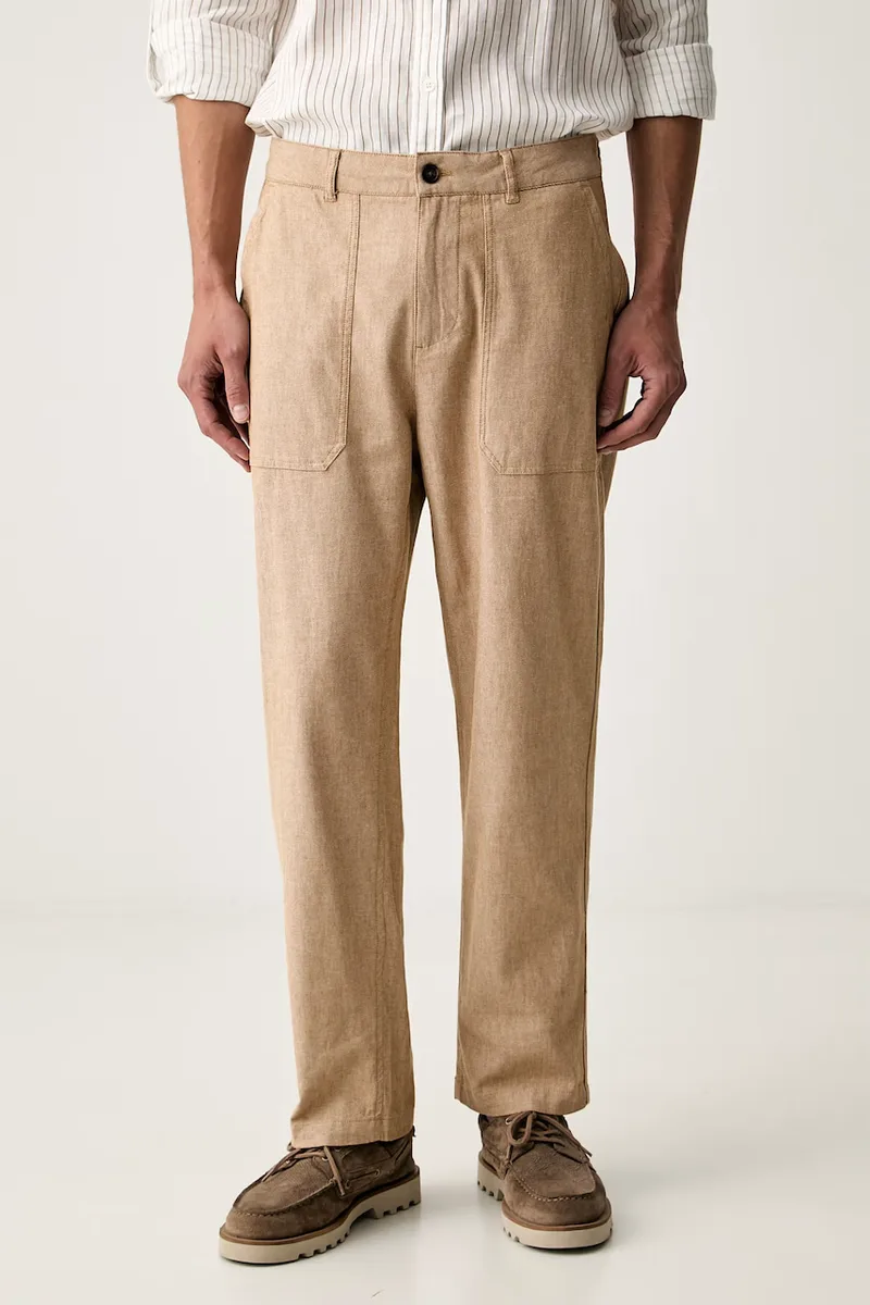 Scotch & Soda παντελόνι ανδρικό με πρόσμιξη λινού