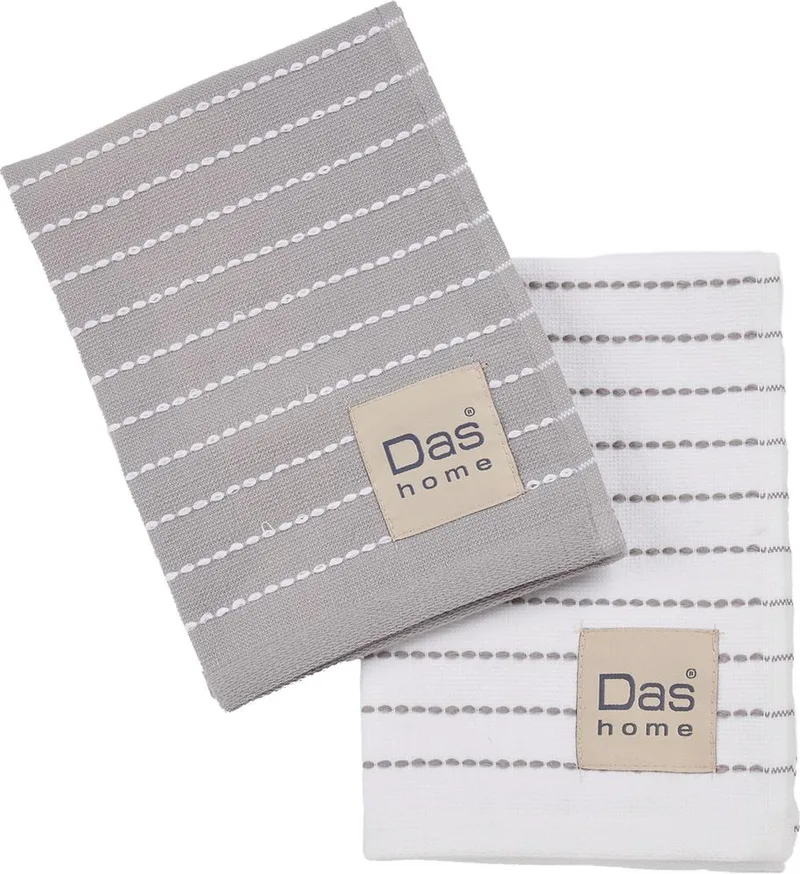 ΠΕΤΣΕΤΕΣ ΚΟΥΖΙΝΑΣ DAS HOME 0824 GREY/WHITE 2ΤΜΧ 30Χ50CM