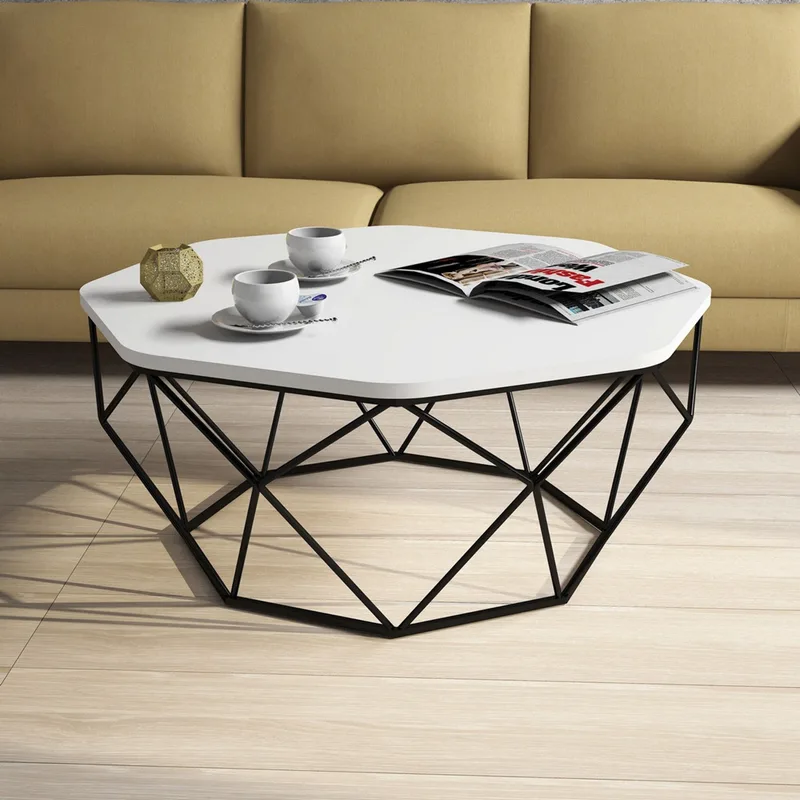 Τραπεζάκι Σαλονιού Diamond - White 845Hct2856 90x38x90 cm