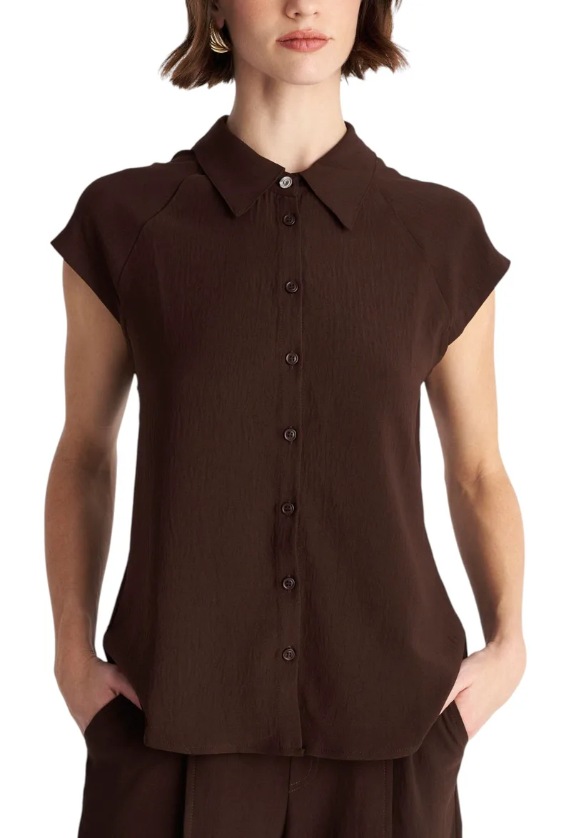 Πουκάμισο Κοντομάνικο Ale Αμάνικο 82276211-BROWN Γυναικείο