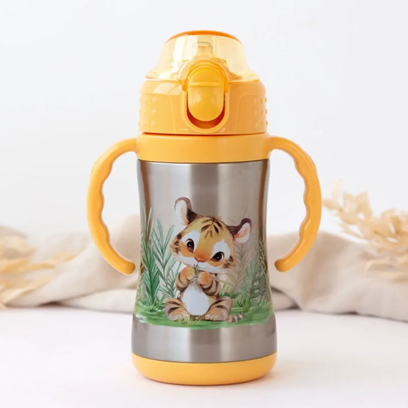 Παγούρι - Θερμός 280ml Με Καλαμάκι Kiokids Λιονταράκι 6328