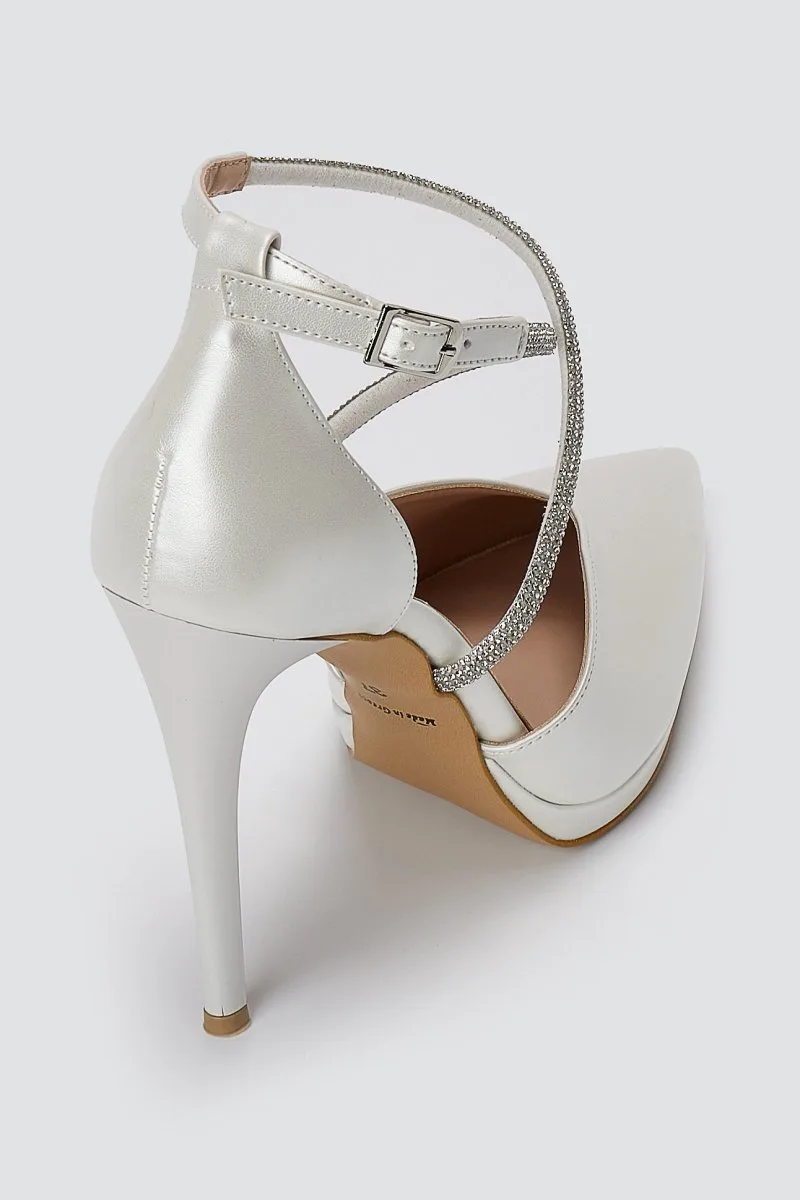 TFP Μυτερές Γόβες - 1086 - White Pearl