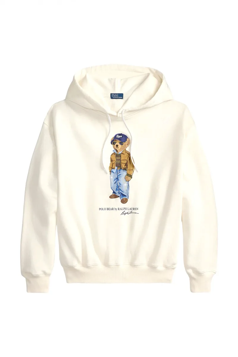 RALPH LAUREN ΦΟΥΤΕΡ HOODIE CLASSICS LOGO BEAR ΕΚΡΟΥ