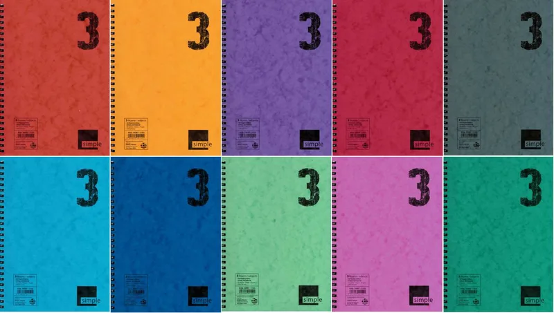 Τετράδιο σπιράλ ριγέ A & G Paper Simple 3 θέματα/90 φύλλα 17x25 (10 χρώματα)