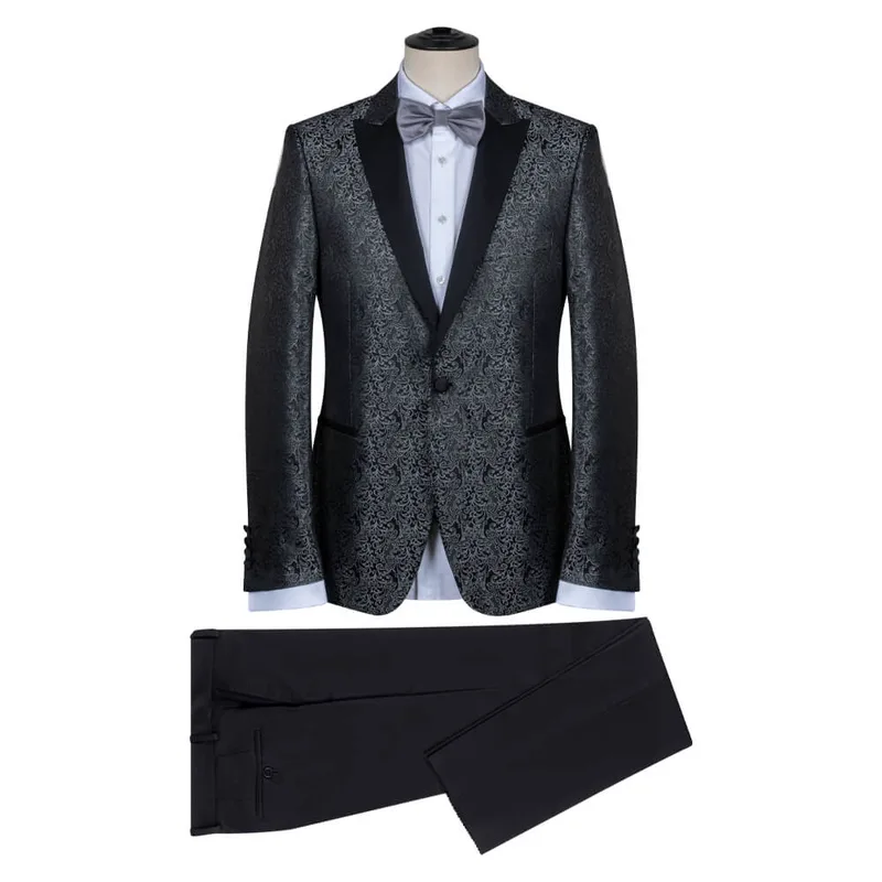 Prince Oliver Tuxedo Γκρι Μπροκάρ (Modern Fit)