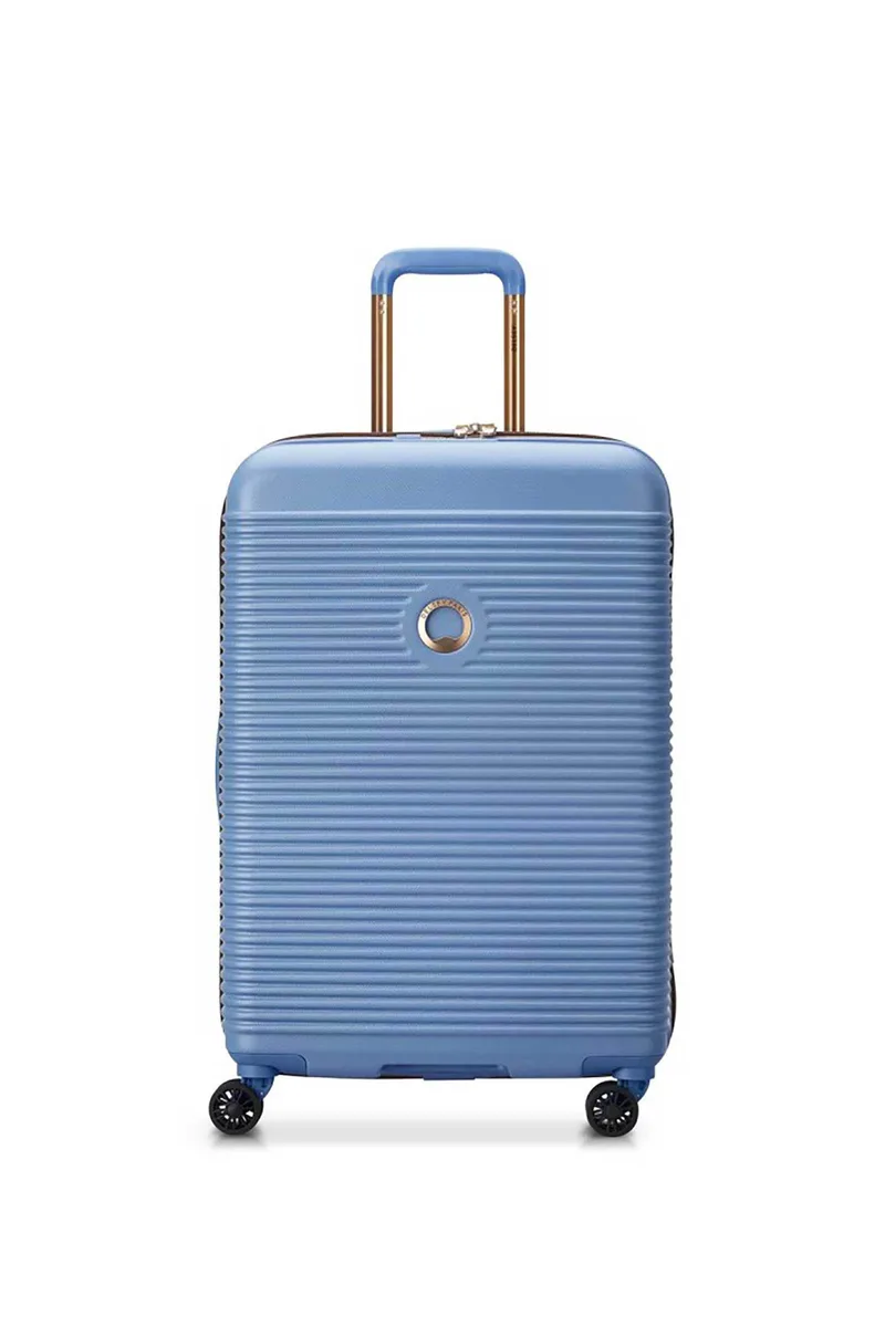 Delsey unisex βαλίτσα medium μονόχρωμη με μεταλλικό λογότυπο " Freestyle" 66,5 x 44 x 28,5 cm - 385981042