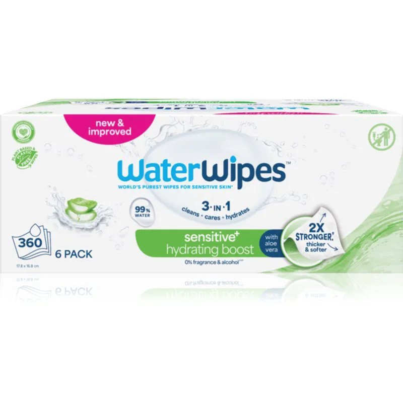 WaterWipes Hydrating Clean δροσιστικά υγρά μαντηλάκια 6x60 τμχ