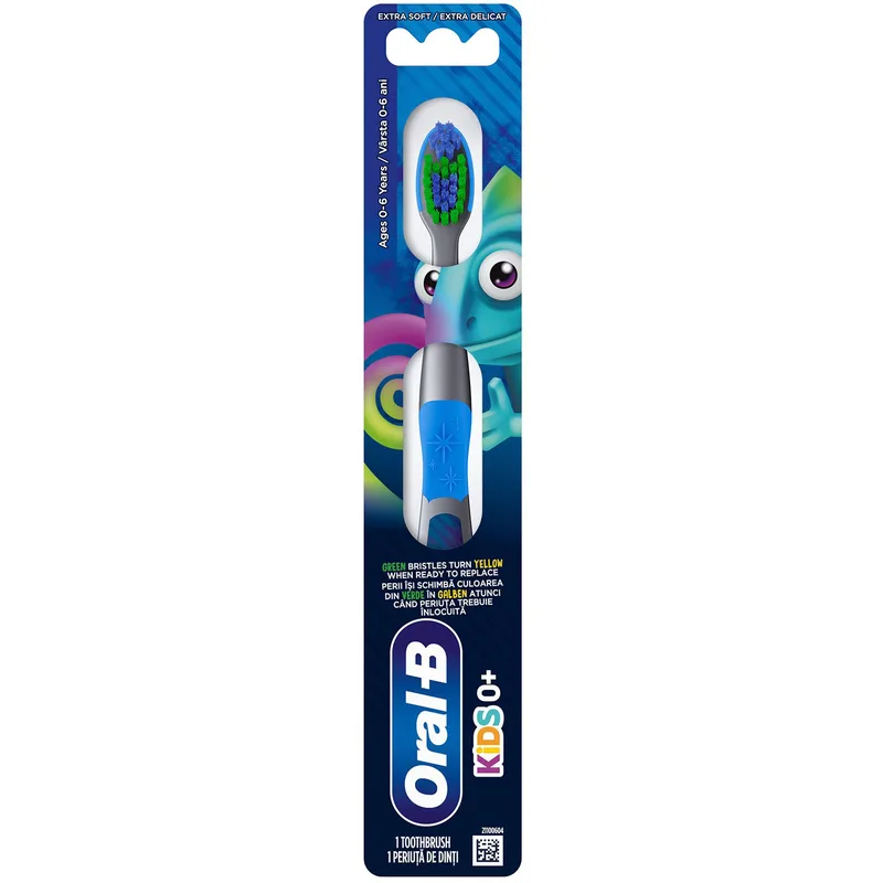 Oral-B Kids Pascal 0-6 Years Extra Soft Toothbrush Χειροκίνητη Παιδική Οδοντόβουρτσα, με Πολύ Μαλακές Ίνες για τα Ευαίσθητα Παιδικά Δοντάκια 1 Τεμάχιο - Μπλε
