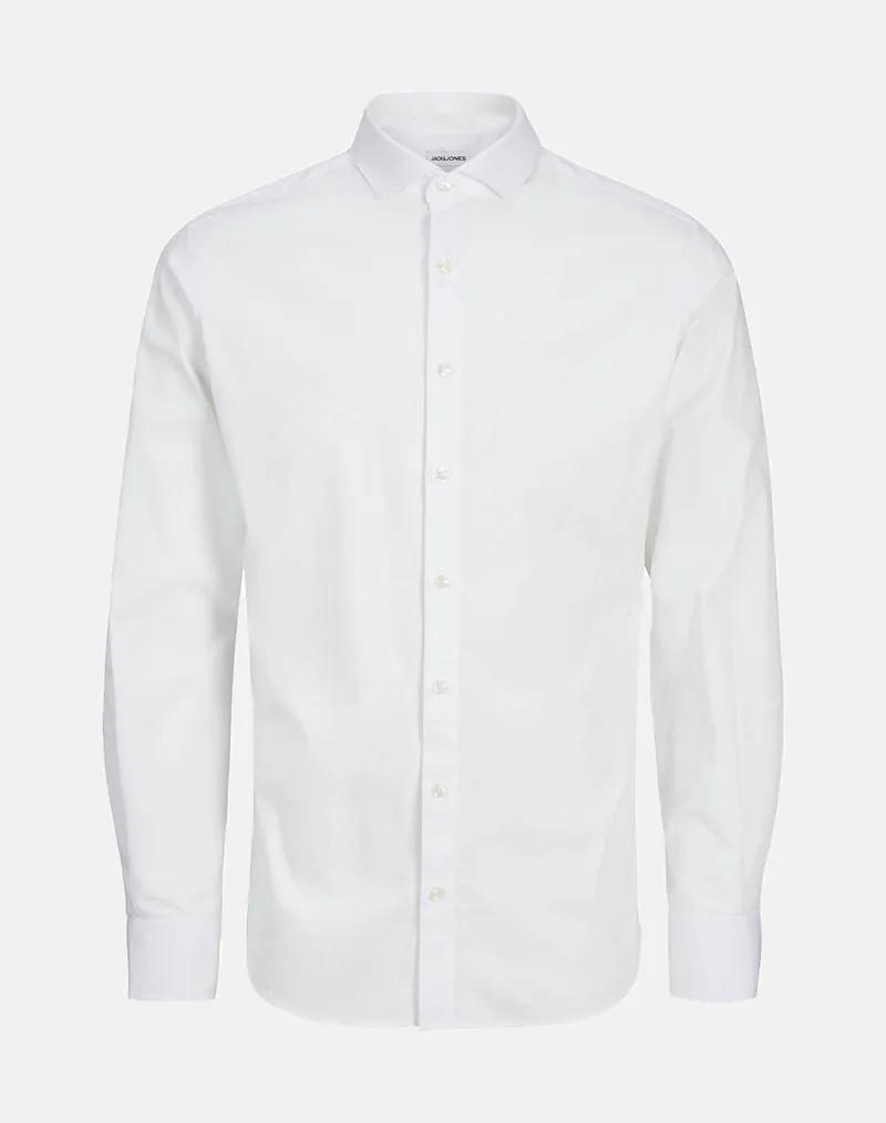JACK&JONES JJEAXEL STRETCH SHIRT LS NOOS JNR 12269870-WHITE White
