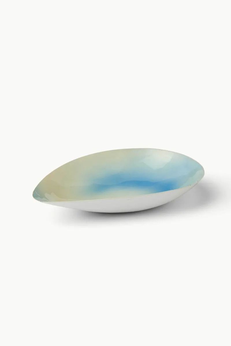 Coincasa διακοσμητικό δίσκος σε σχήμα κέλυφους 22 x 14 cm - 006813012 Λευκό - Μπλε