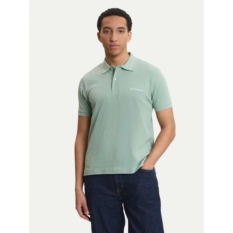 Guess Jeans Polo M4BP29 KCJV1 Πράσινο Regular Fit