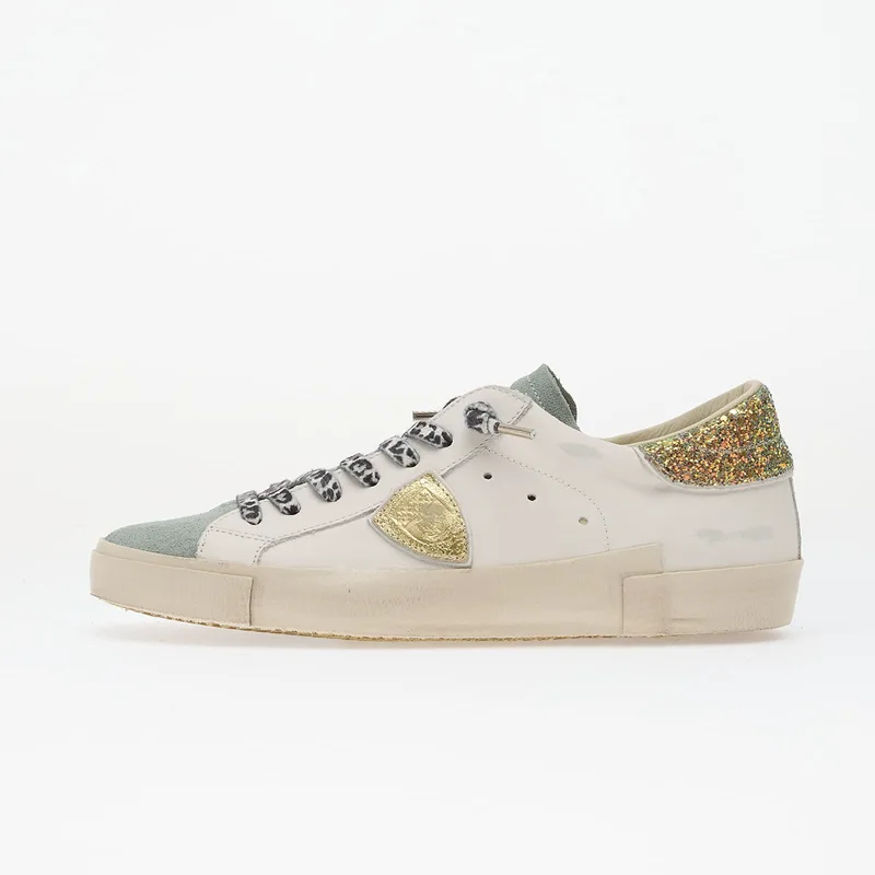 Sneakers Philippe Model Prsx Low Woman Veau Glitter/ Blanc Azul EUR 40