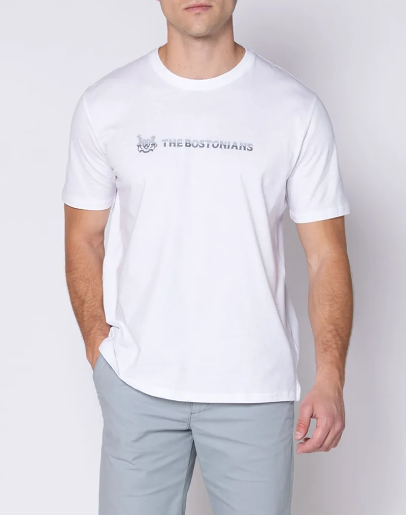 THE BOSTONIANS ΜΠΛΟΥΖΑ T-SHIRT TWO-TONE LOGO REGULAR 3TS1287M-WHITE White