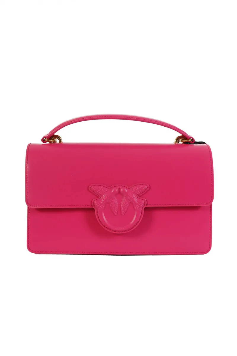 PINKO ΤΣΑΝΤΑ ΧΕΙΡΟΣ/ΩΜΟΥ LOVE ONE CLASSIC LIGHT VITELLO SPAZZOLATO ΦΟΥΞΙΑ