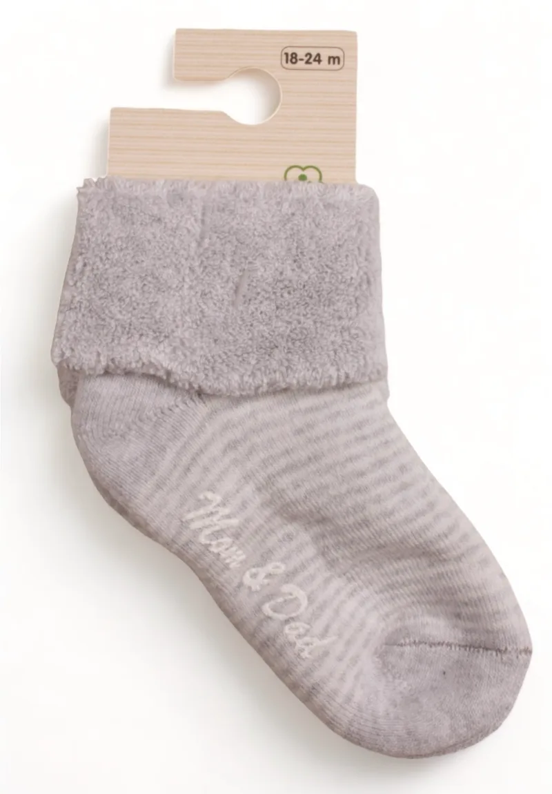Καλτσάκια bebe πετσετε Biorganic Mom&Dad Warm BRG68354-Γκρι