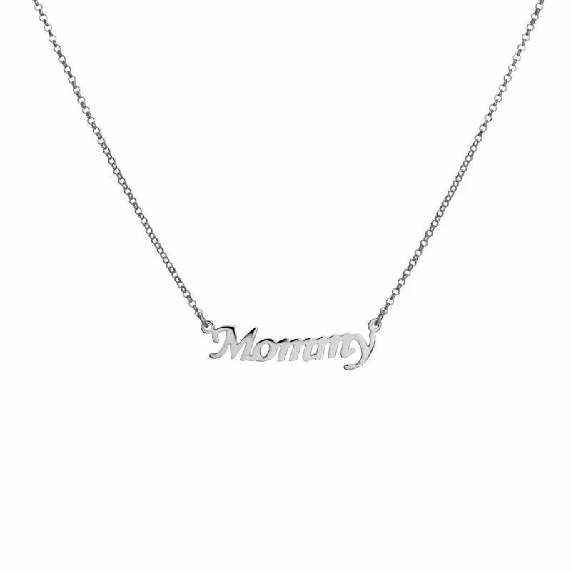 Ασημένιο κολιέ 925 με την λέξη mommy 050143 050143 Ασήμι
