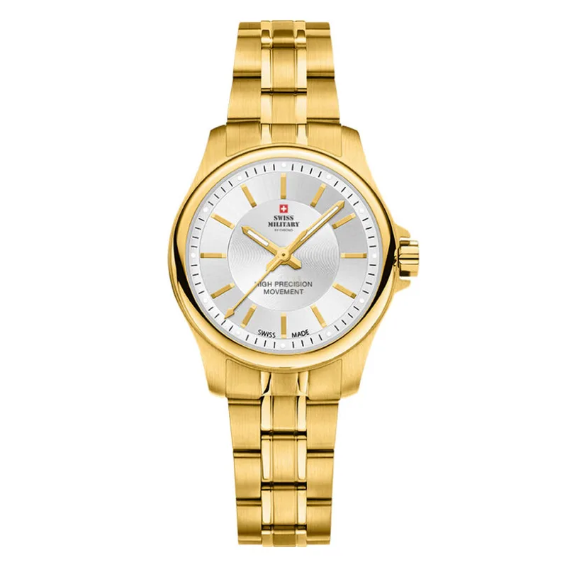 SWISS MILITARY By Chrono Χρυσό Stainless Steel Bracelet SM30201.09