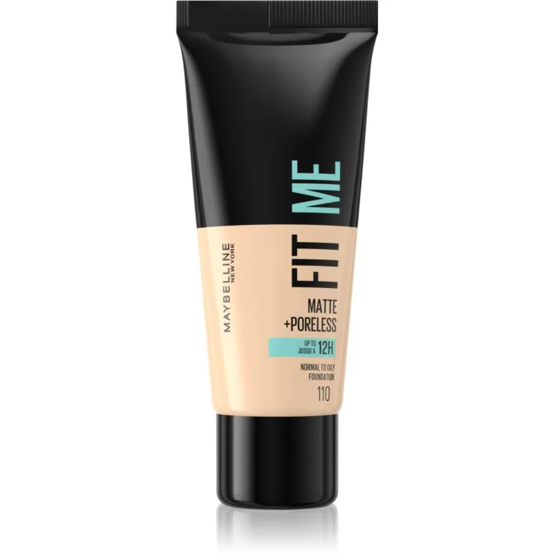 MAYBELLINE NEW YORK Fit Me! Matte+Poreless Ματ μεικ απ για κανονική προς λιπαρή επιδερμίδα απόχρωση 110 Porcelain 30 ml