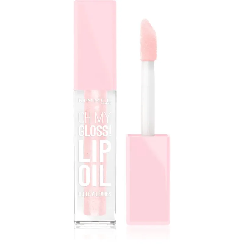 Rimmel Oh My Gloss! Lip Oil Έλαιο για τα χείλη με ενυδατικό αποτέλεσμα απόχρωση 005 Ροζ Sugar 4.5 ml