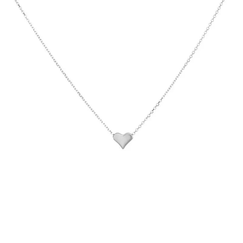 Λευκόχρυσο γυναικείο κολιέ Κ9 mini heart 041610 041610 Χρυσός 9 Καράτια