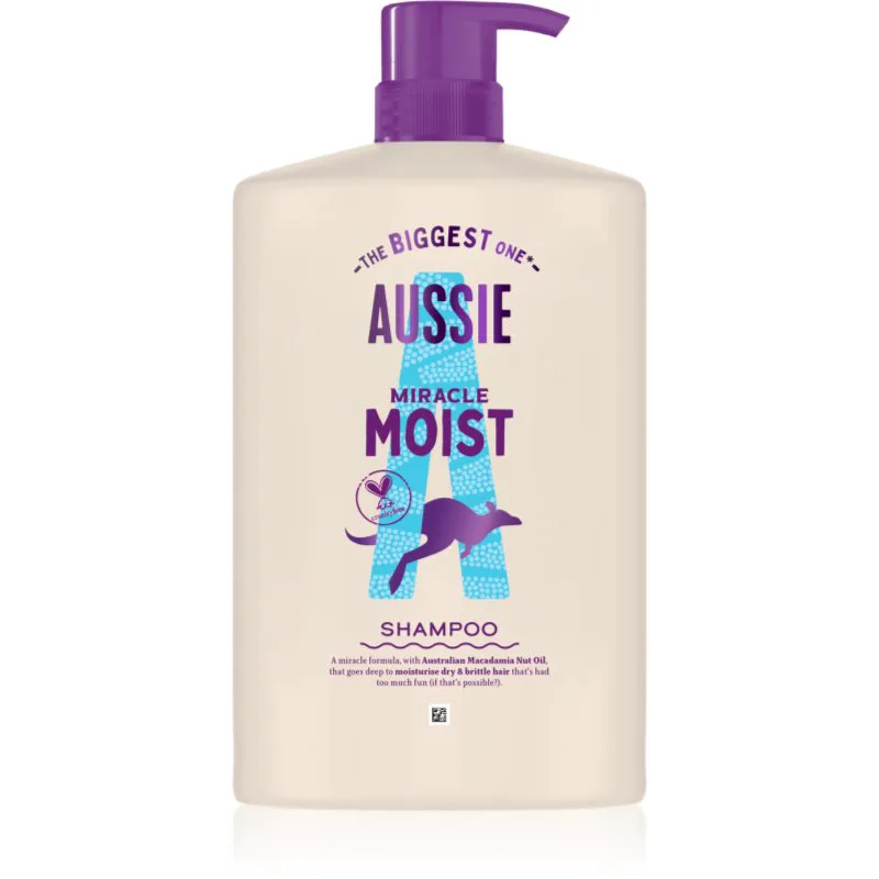 Aussie Miracle Moist ενυδατικό σαμπουάν για ξηρά και κατεστραμμένα μαλλιά 1000 ml