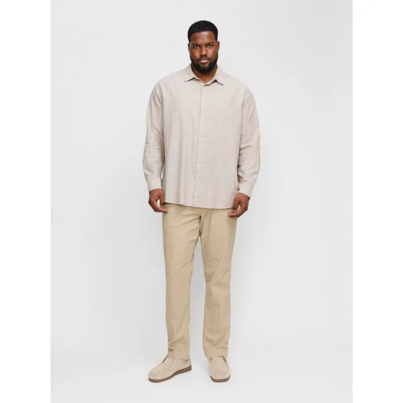Jack & Jones "Breeze Linen Shirt",λινό μακρυμάνικο πουκάμισο - Crockery