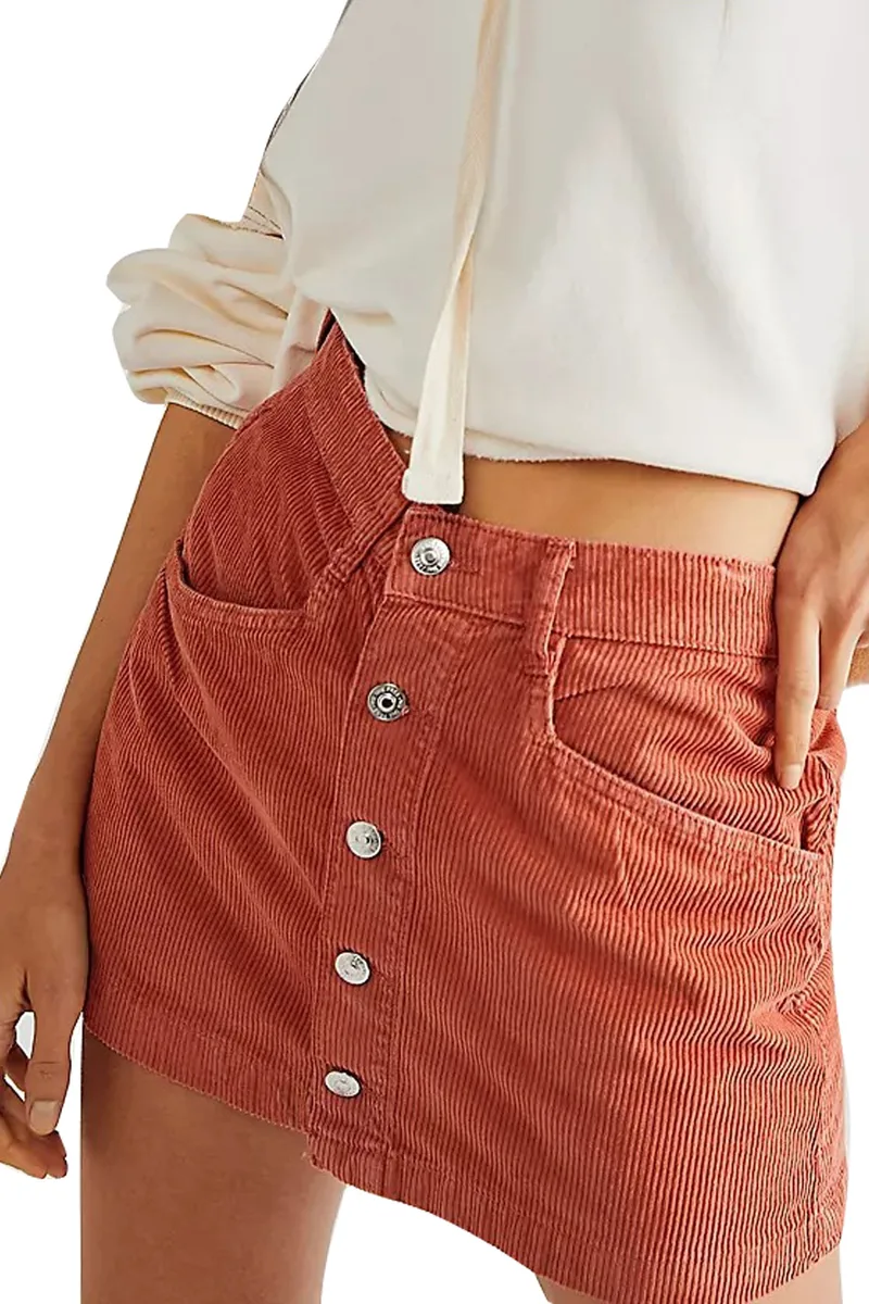 Φούστα Free People Ray Cord Mini OB1543115-6835 Γυναικείο