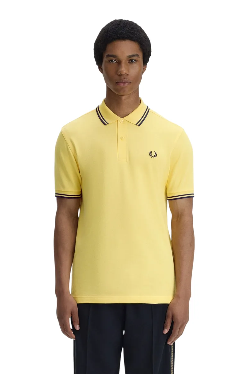 Fred Perry Ανδρική Μπλούζα Twin Tipped Polo M3600-06Β Κίτρινο