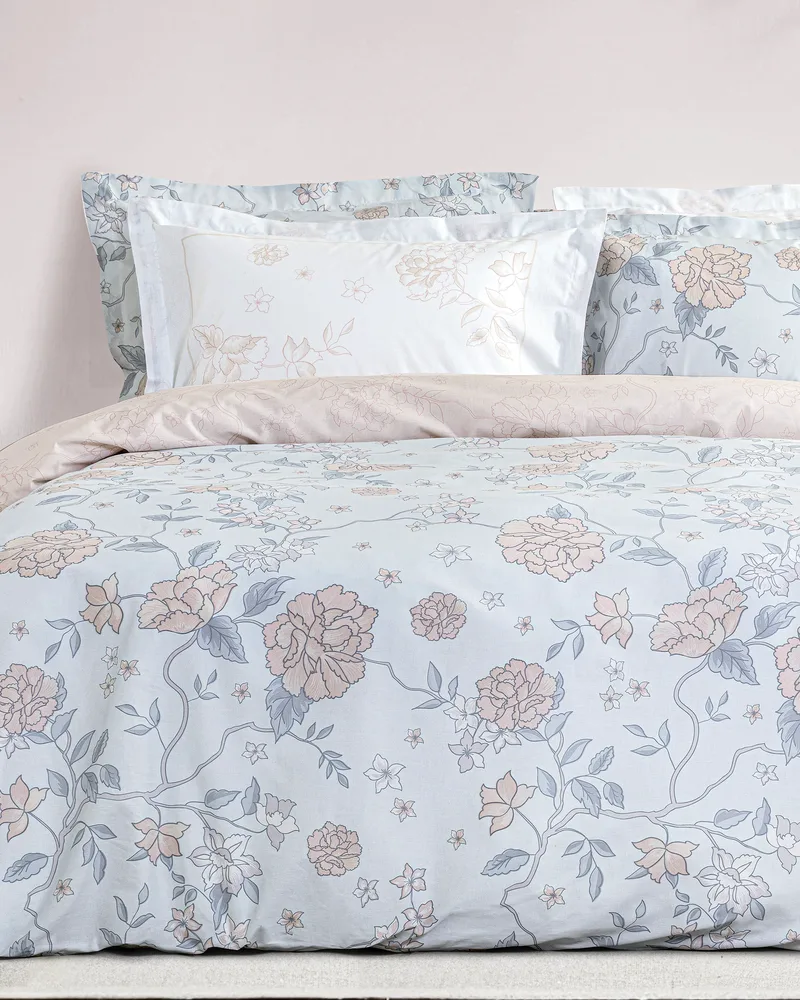 Σετ Μαξιλαροθήκες 2 Τεμαχίων Nima Floral Dream Σιέλ, Τιρκουάζ, Ροζ 52x72+5