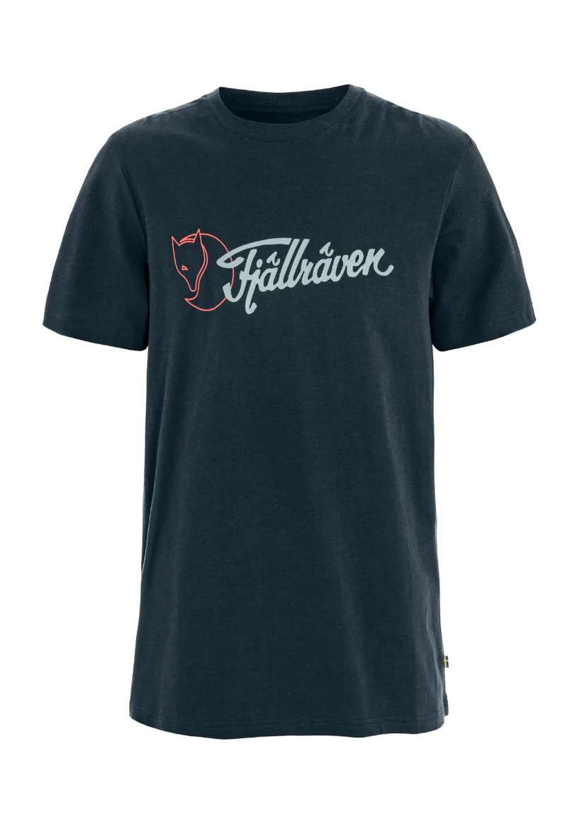 ΑΝΔΡΙΚΟ T-SHIRT FJALLRAVEN LOGO ΚΟΝΤΟΜΑΝΙΚΟ ΣΚΟΥΡΟ ΜΠΛΕ