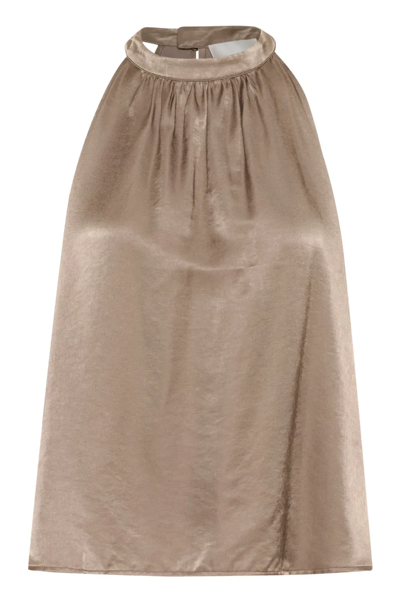 ΓΥΝΑΙΚΕΙΑ ΜΠΛΟΥΖΑ MY ESSENTIAL WARDROBE ESTELLE TOP ΚΑΝΟΝΙΚΗ ΓΡΑΜΜΗ ΚΑΦΕ