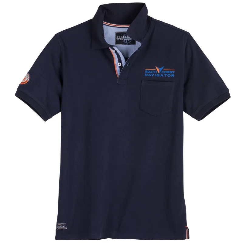 Βαμβακερό King Size Polo Pique "Navigator",της Redfield - Navy Blazer