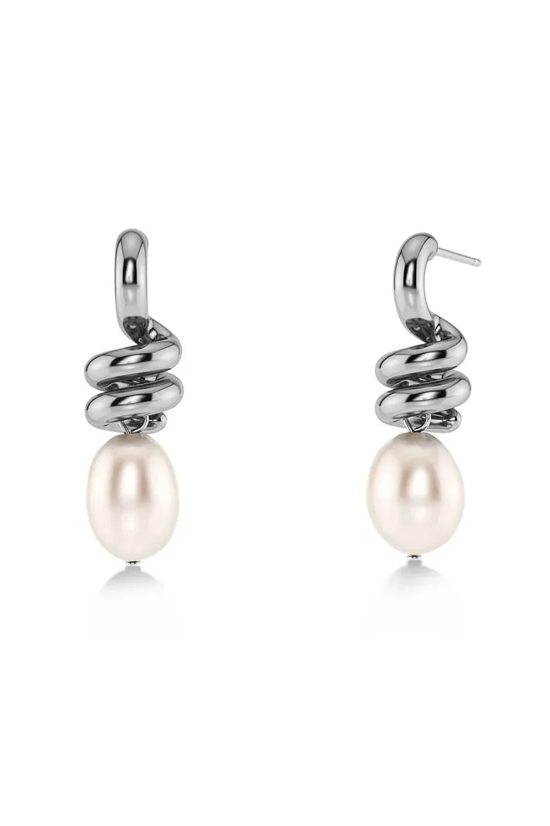 EDBLAD γυναικεία σκουλαρίκια "Swivel Pearl Silver L" - 130335