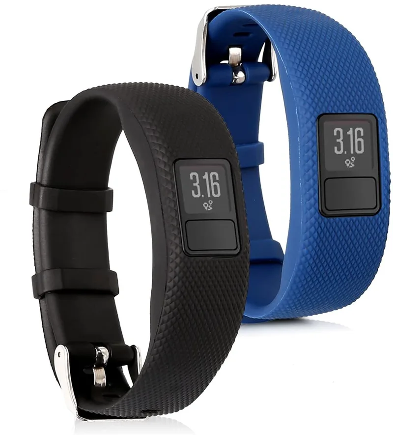 KW Λουράκι Σιλικόνης Garmin Vivofit 4 - 2 Τεμάχια - Black / Dark Blue (44228.01)