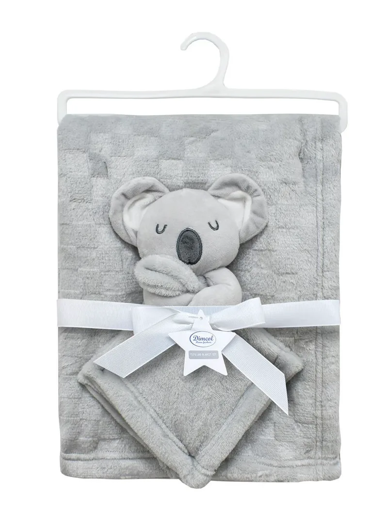 Νάνι-Πανάκι Παρηγοριάς Dimcol σετ 2 τεμ- Koala 10 33X33 & Κουβέρτα Coral Fleece 75X100 cm Grey