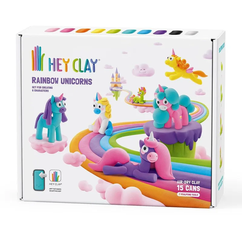 Σετ παιχνίδι με πηλό Hey Clay - Rainbow Unicorns