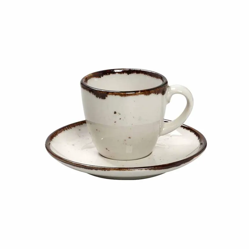 Φλυτζάνι Espresso 90ml + Πιατάκι Espiel Terra Cream TLK112K6