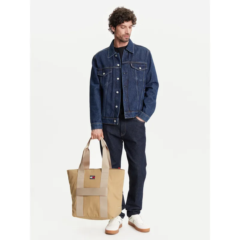 Σάκος Tommy Jeans Retro Cool Tote AM0AM13278 Μπεζ