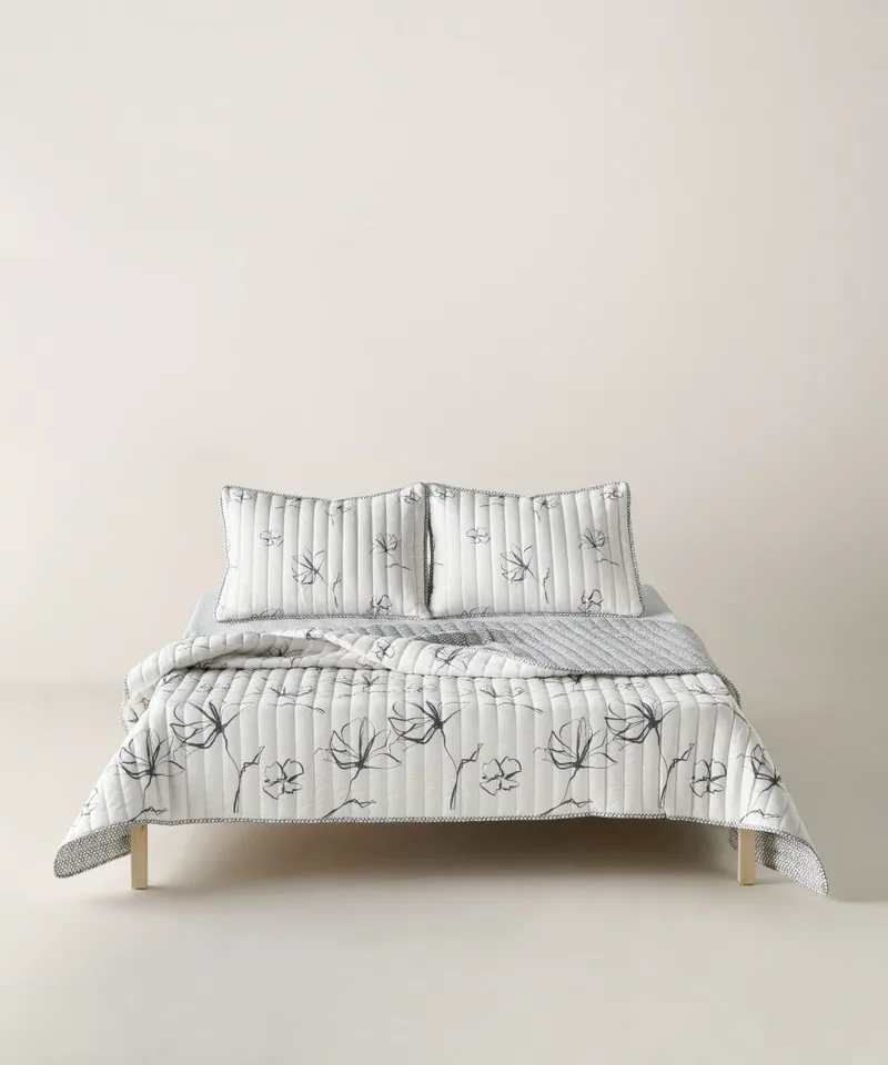 Σετ Κουβερλί Υπέρδιπλο 3 Τεμαχίων Kentia Incu White- Black 220x240
