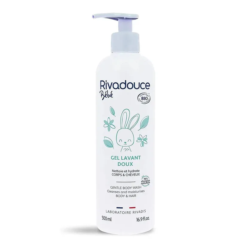 Rivadouce Bébé Organic Gentle Cleansing Gel for Body and Hair 500ml